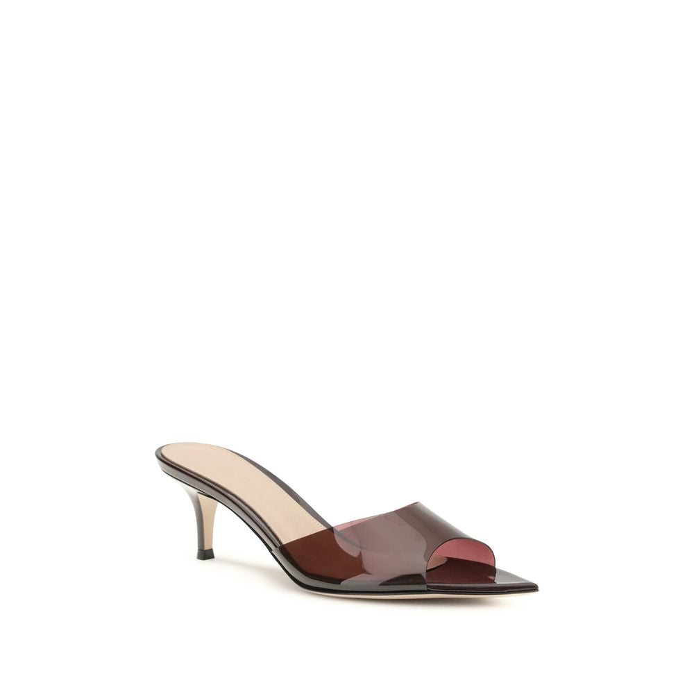Bordeaux Polyurethane Stiletto Heel Sandals