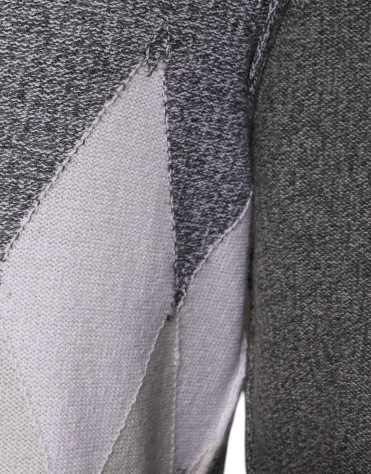Gray Cashmere Argyle Intarsia Knit Crew Neck Men Sweater