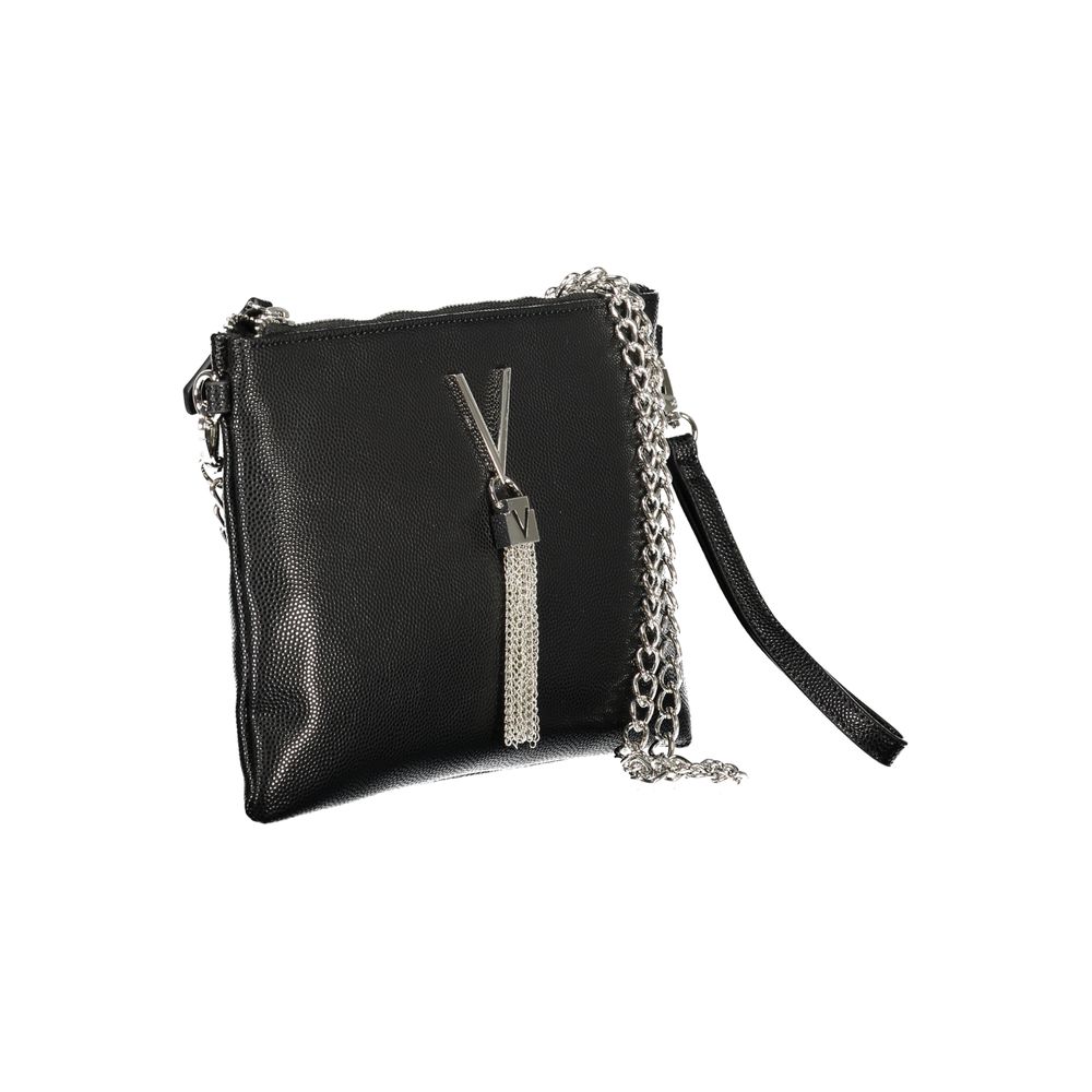 Black Polyurethane Women's Shoulder Bag