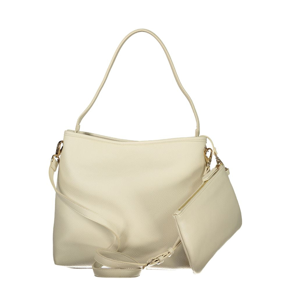 Beige Polyurethane Women Shoulder Bag