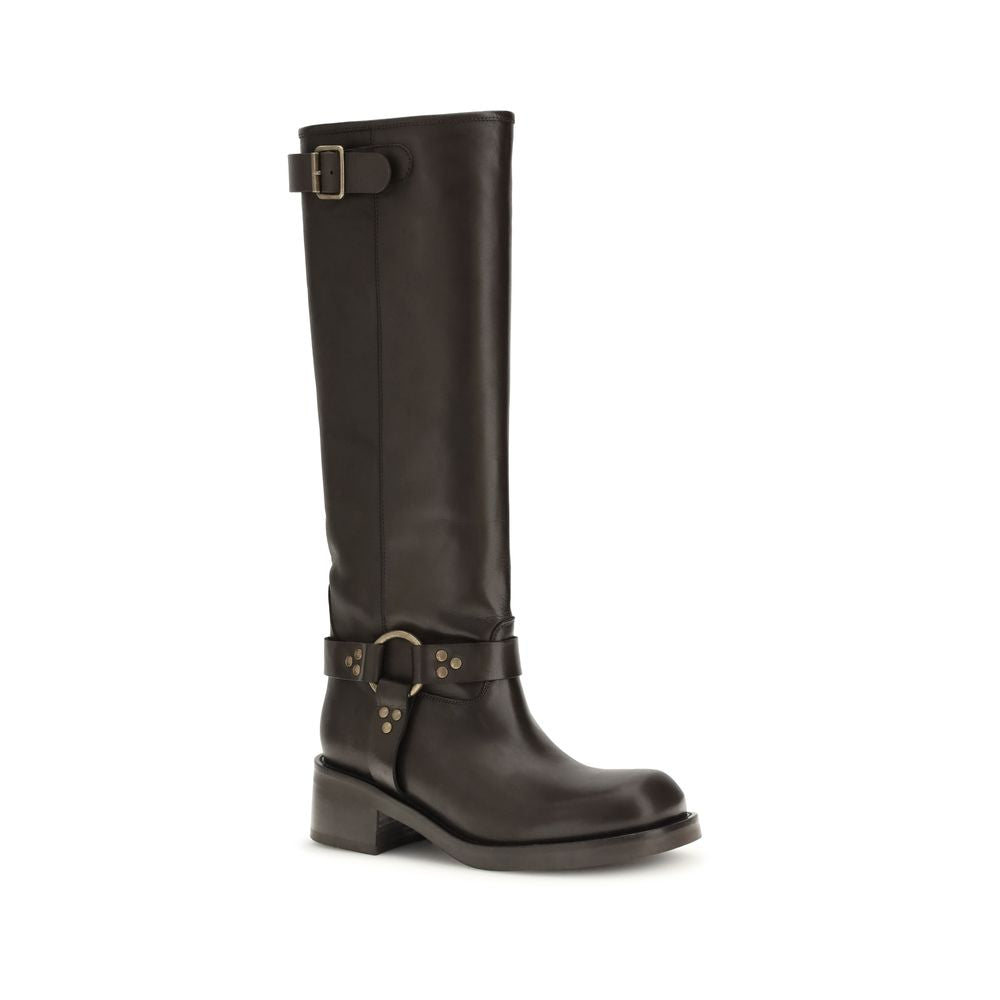 Brown Calf Leather Bos Taurus Lace-Up Boots