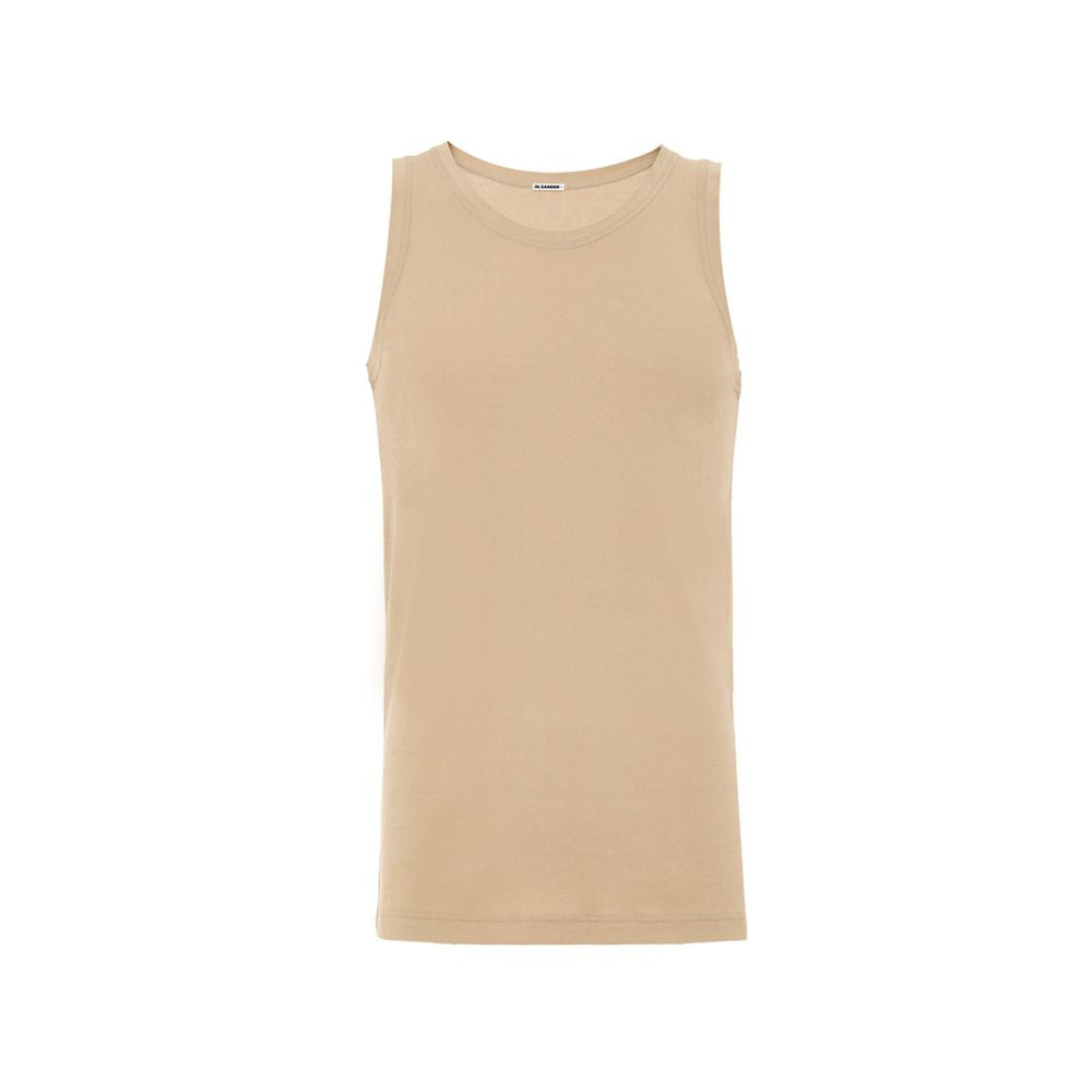 Beige Cotton Sleveless Jacket
