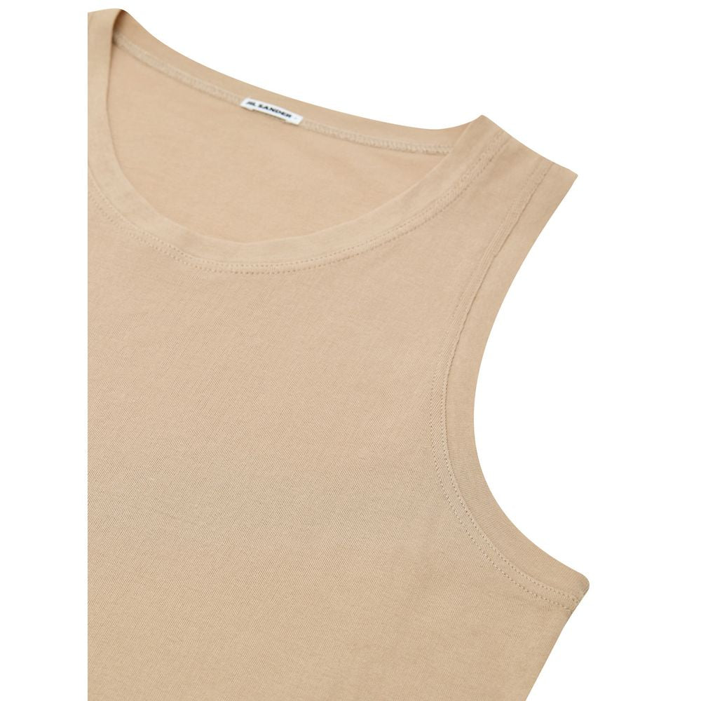 Beige Cotton Sleveless Jacket