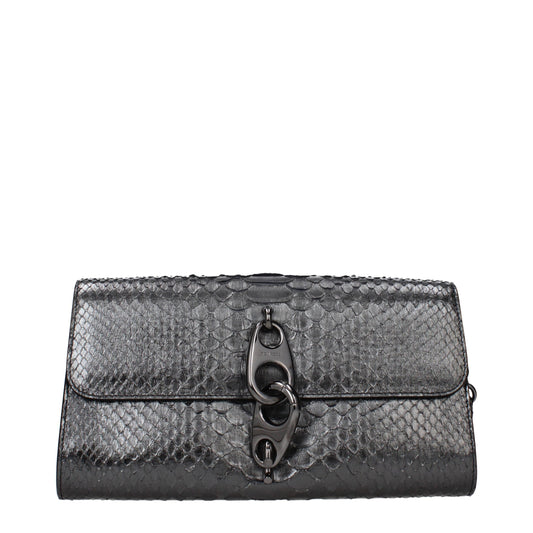 Gray Skin Clutch Bag