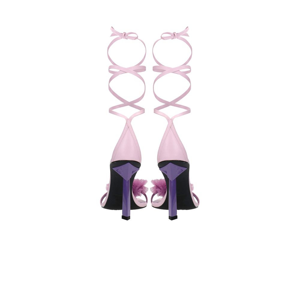 Purple Leather High Heel Pumps
