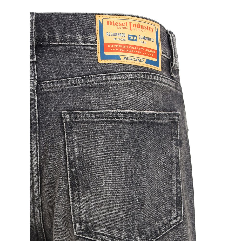 Gray Cotton Relaxed Fit Jeans