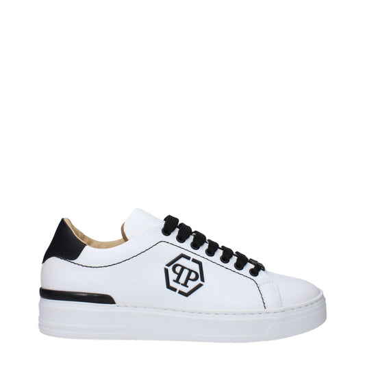 White Leather Low Top Sneakers