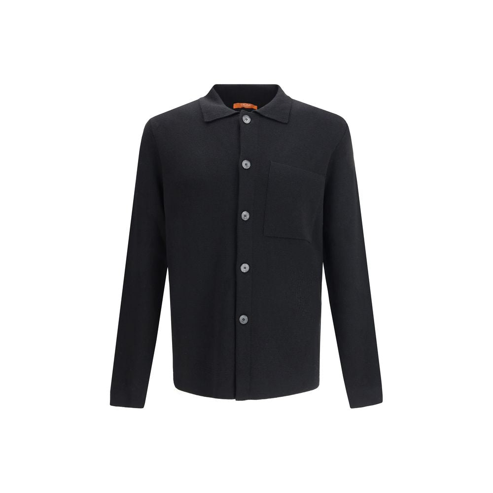 Black Fleece Wool Coat