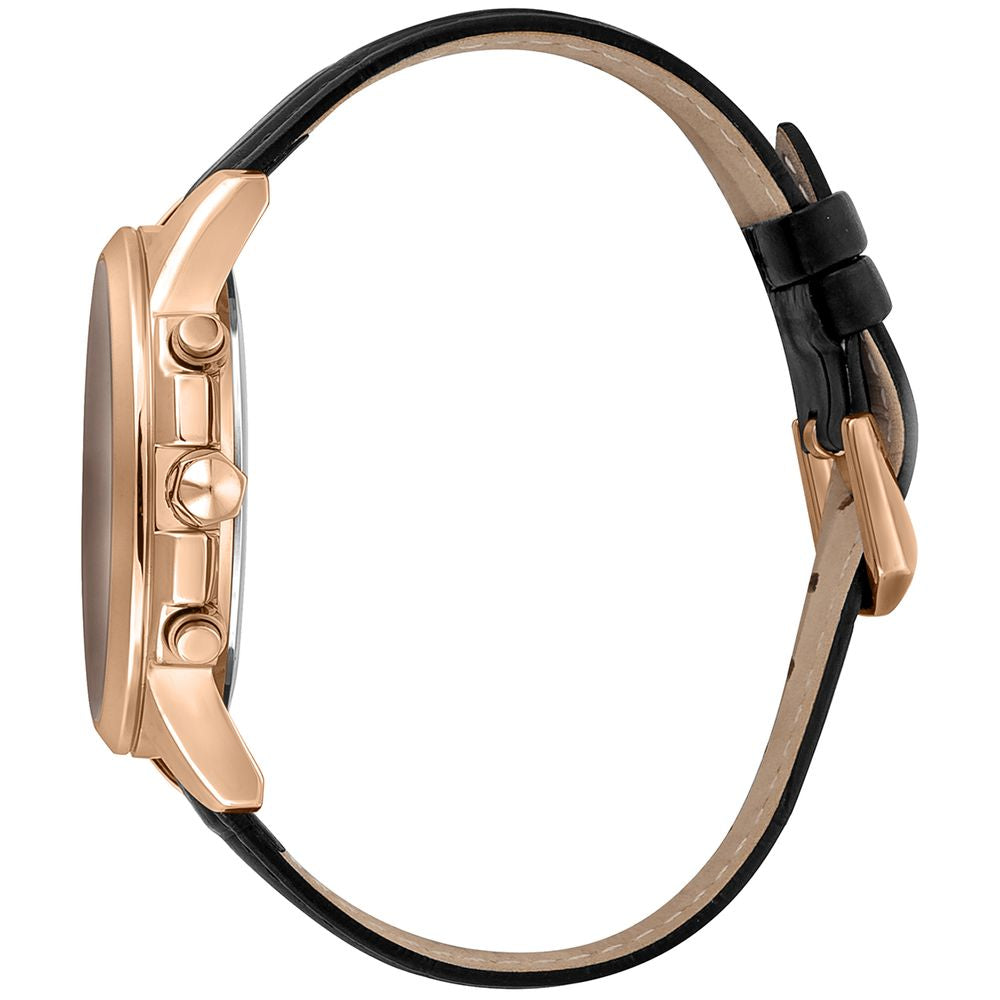 Black Leather Dress Watch