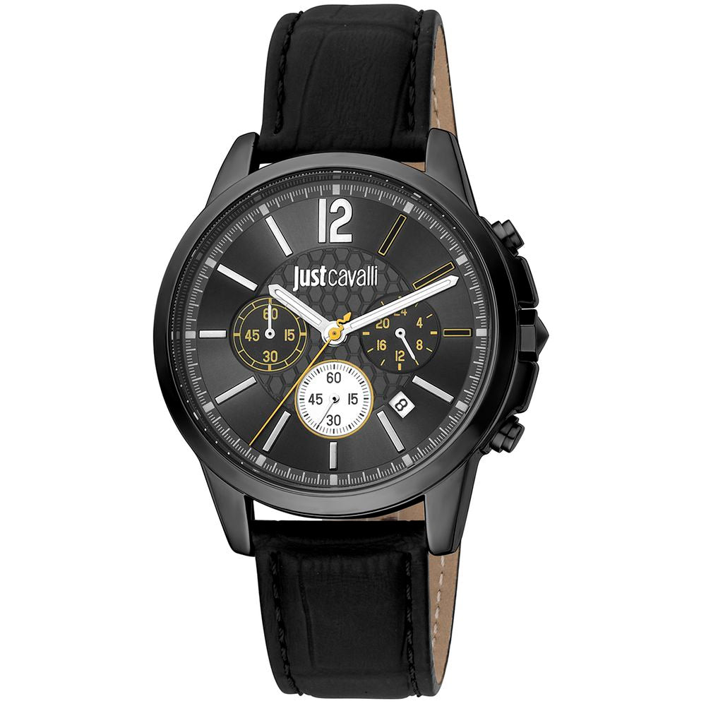 Black Leather Dress Watch