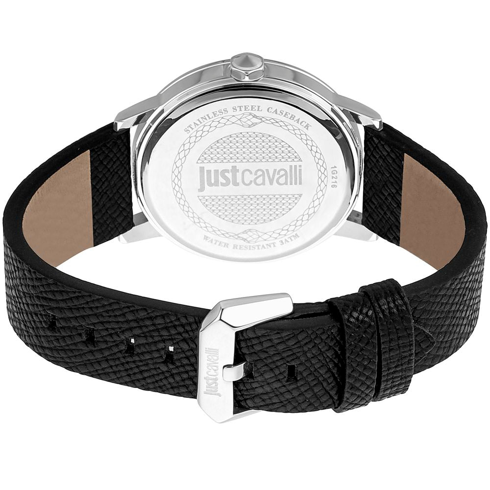 Black Leather Dress Watch