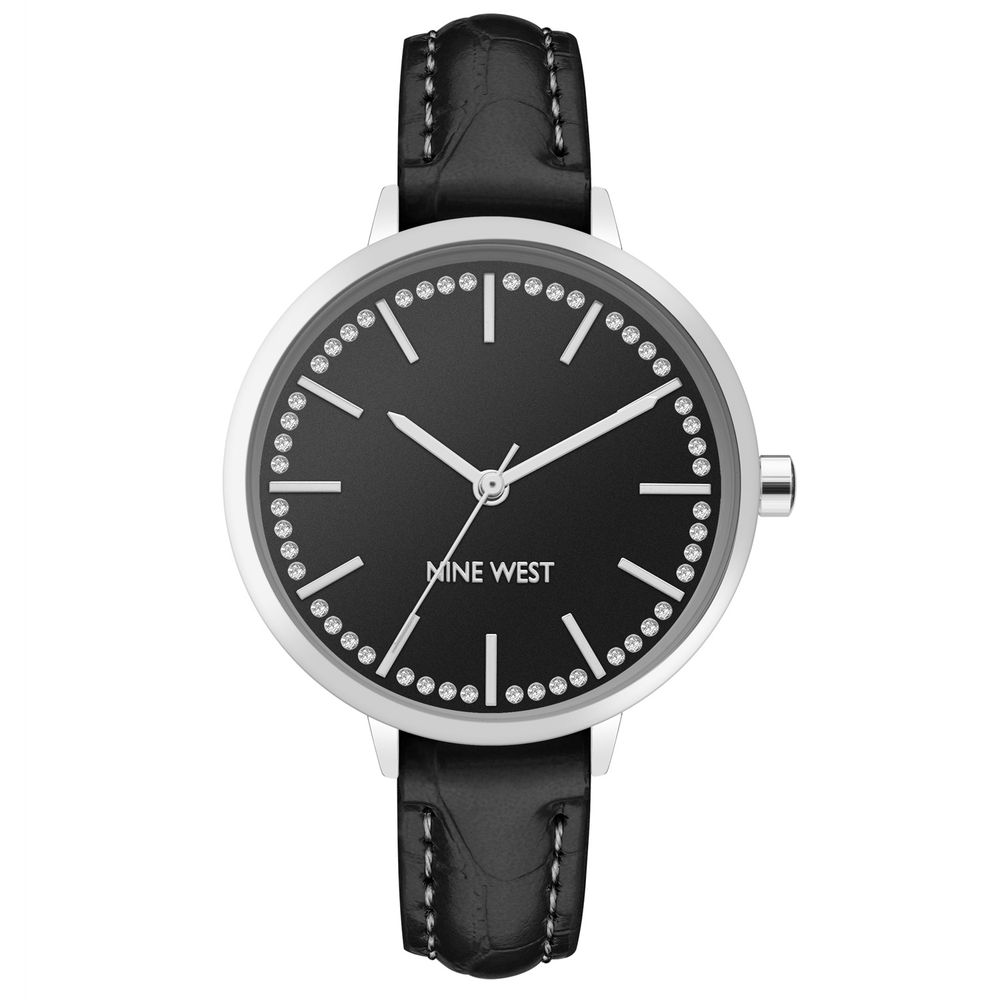 Black Leather Dress Watch