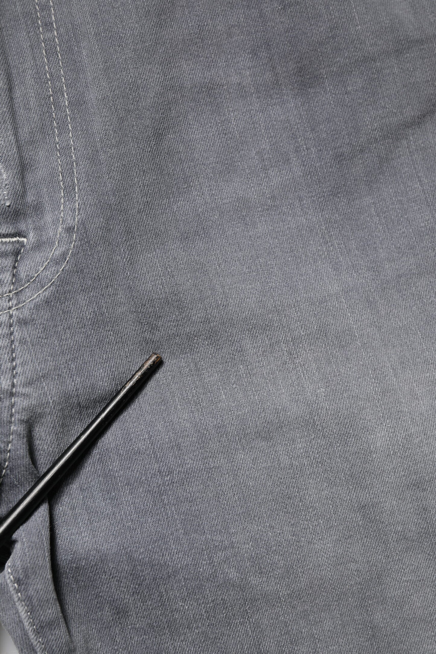 Gray Tattered Mid Waist Men Straight Denim Trouser Jeans