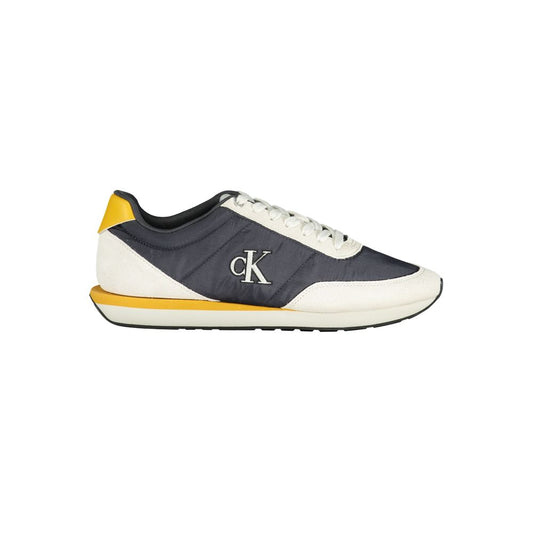 Blue Recycled Polyester Men Sneaker