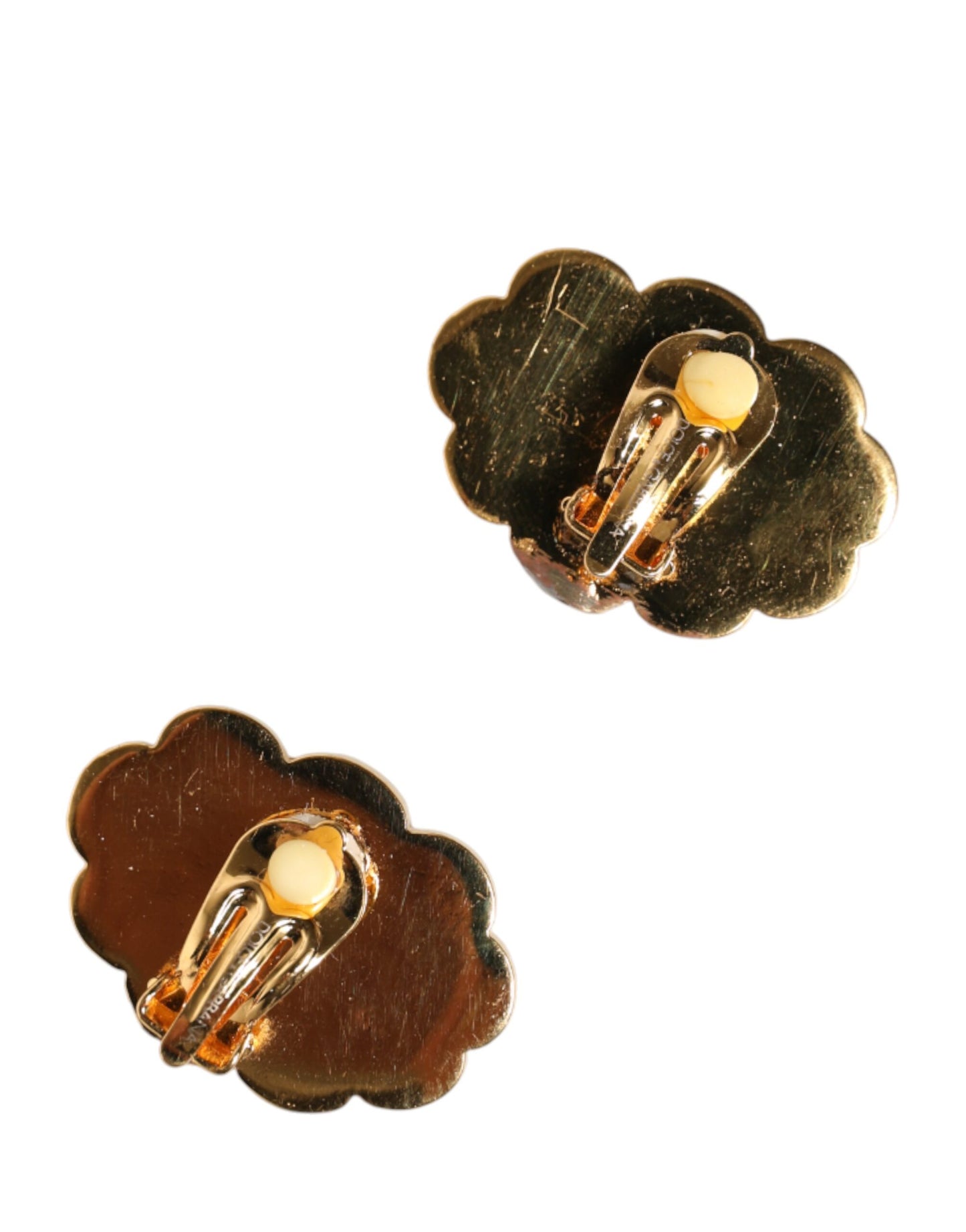 Gold Brass LOVE Cartoon Crystal Clip-On Jewelry  Earrings