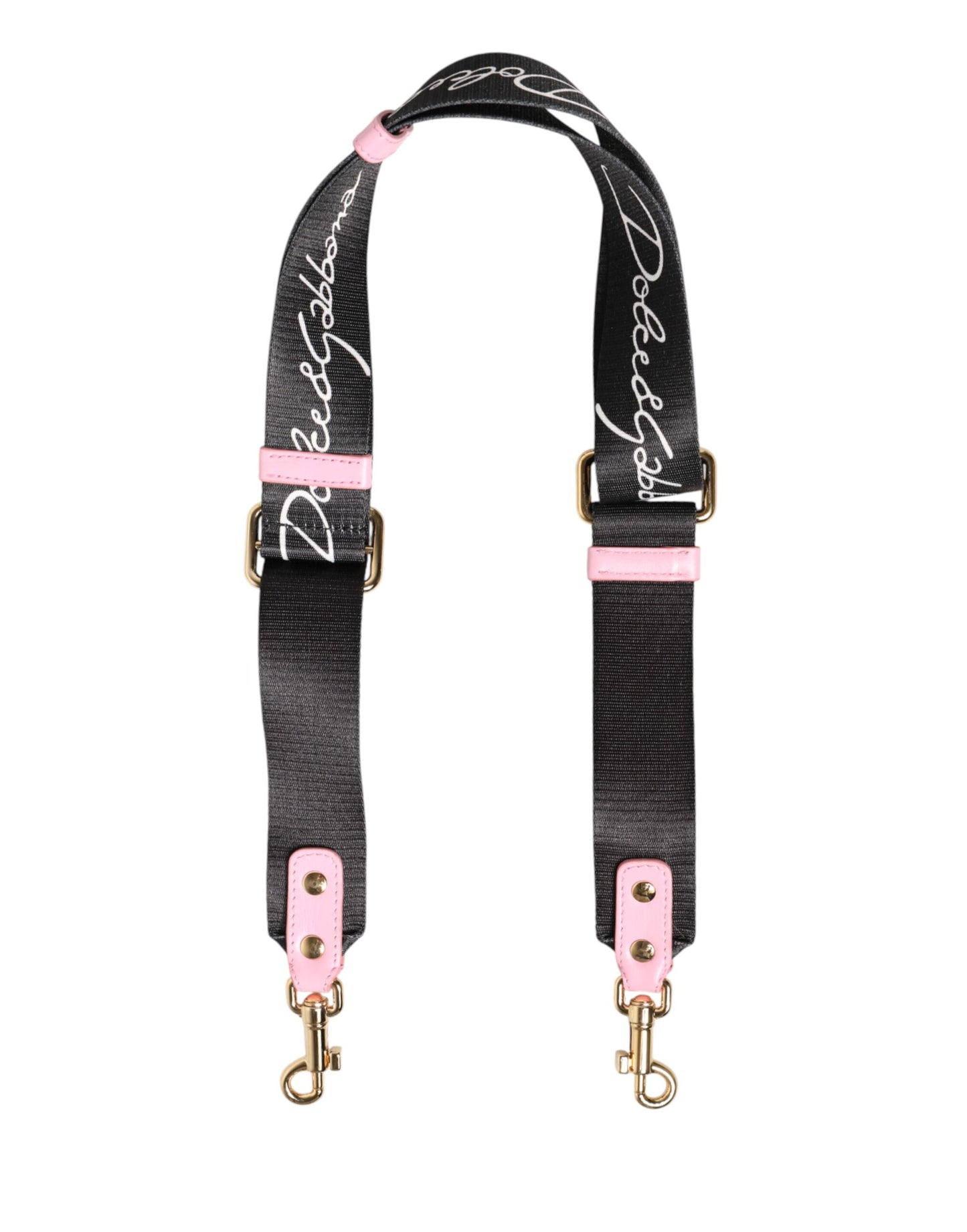 Strap Black Pink Canvas Heart Logo Bag Accessory Shoulder