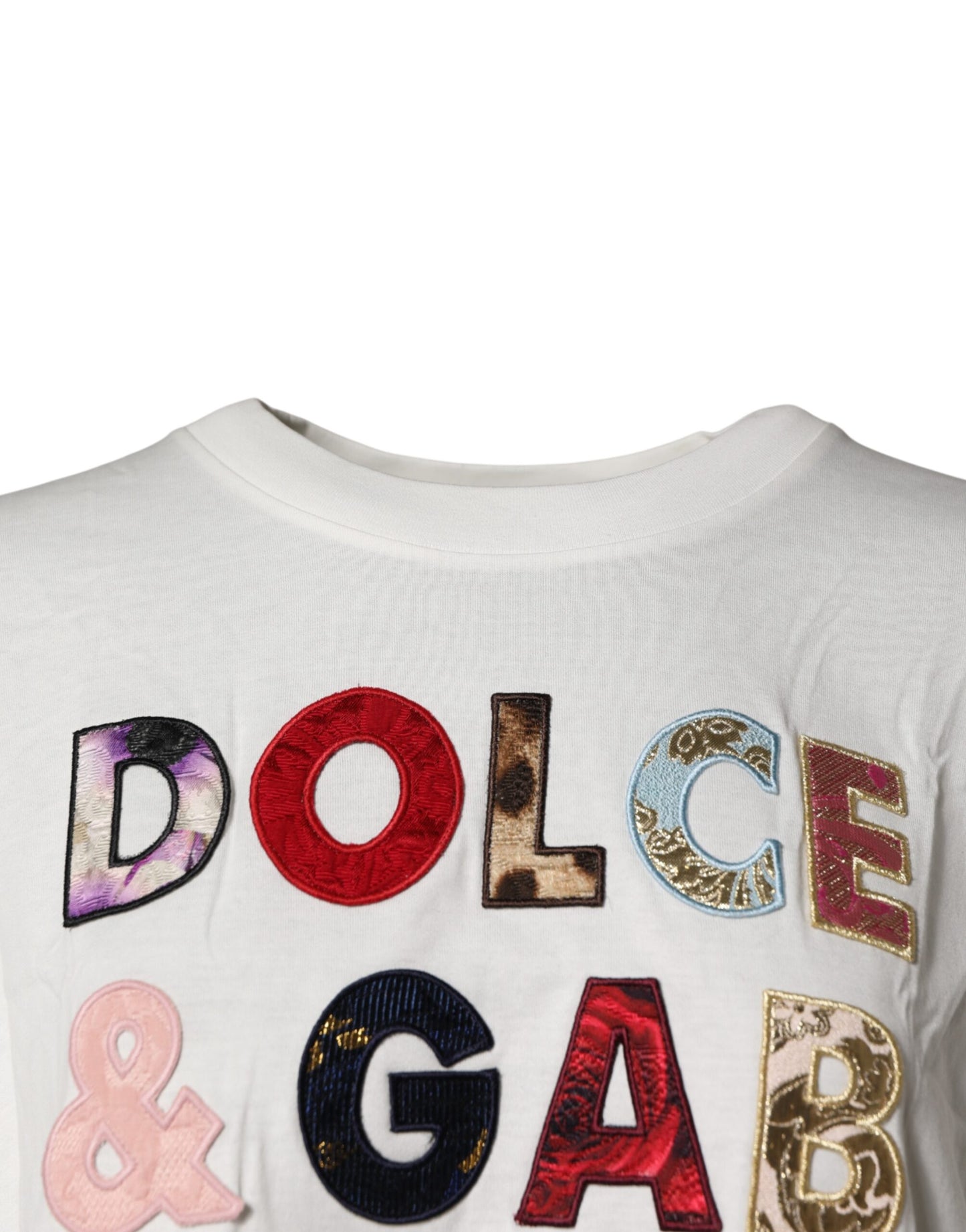 White Logo Crew Neck Short Sleeves T-shirt
