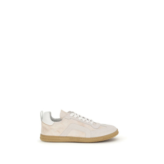 Beige Calf Leather Bos Taurus Low Top Sneakers