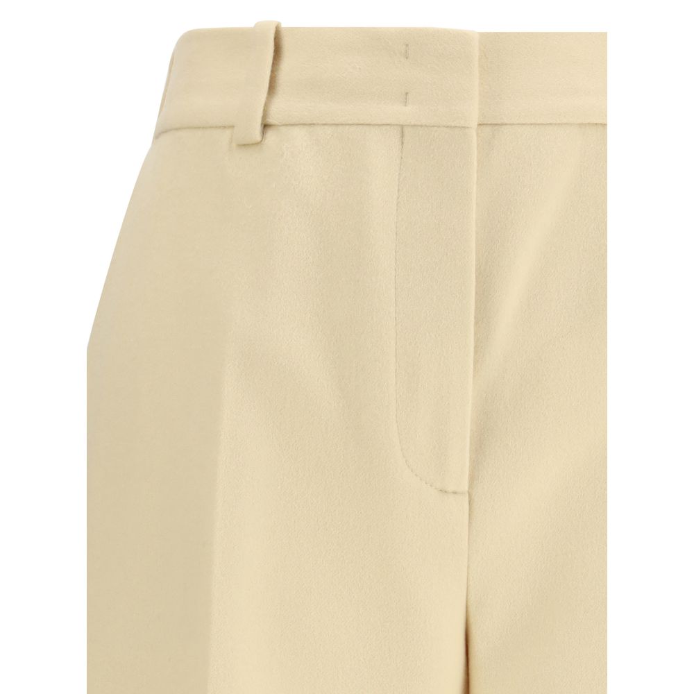 Bicolor Fleece Wool Casual Pants
