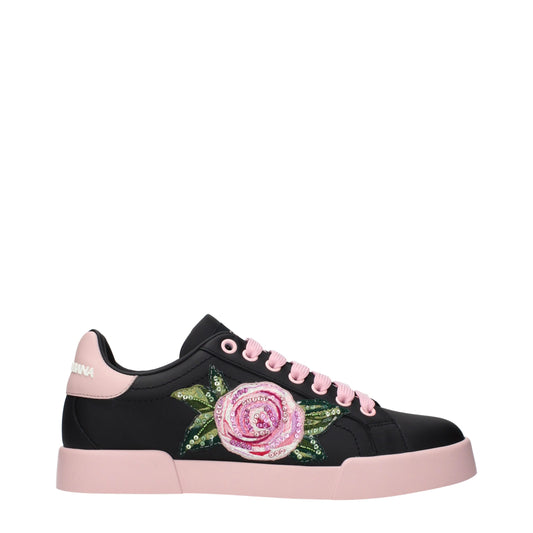 Black Leather Sneakers