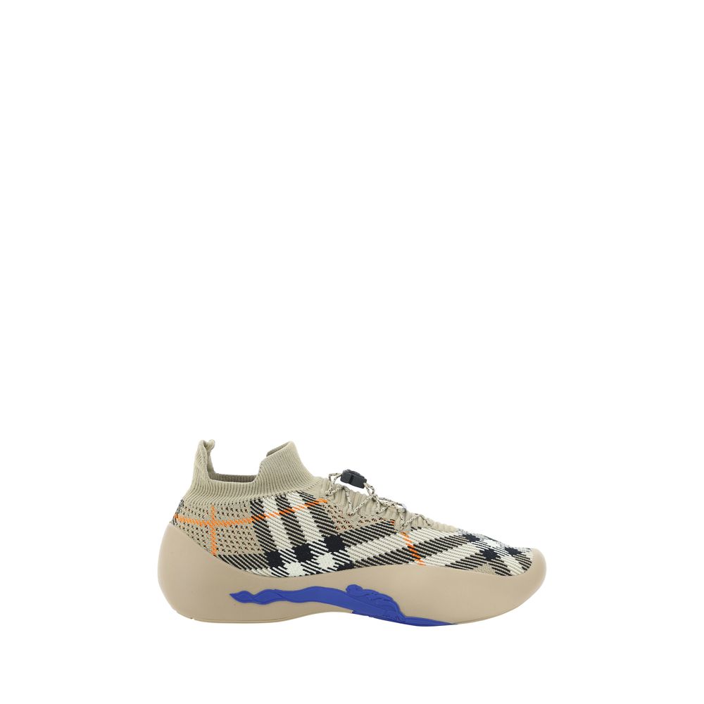 Brown Polyester Athletic Sneakers