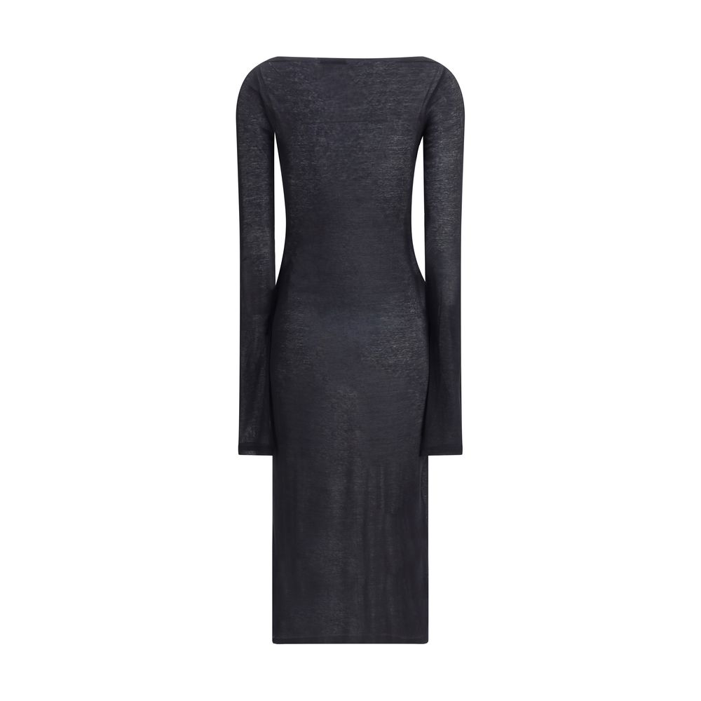 Black Cotton Casual Dress