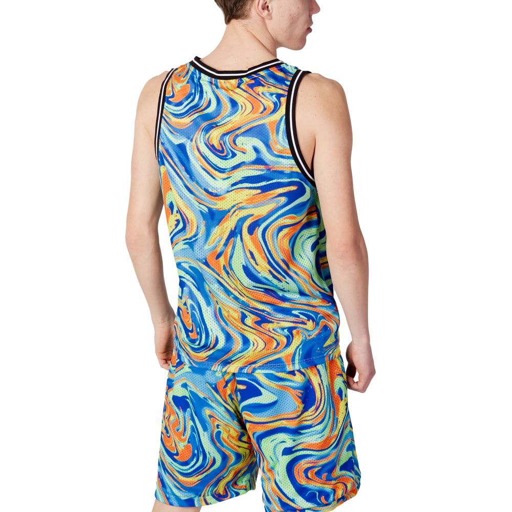 Blue Polyester Tank Tops