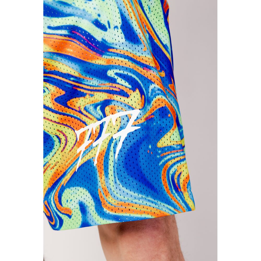 Blue Polyester Bermuda Shorts