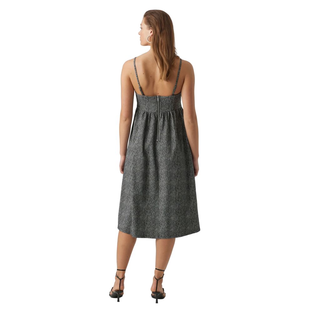 Black Viscose Midi Dress