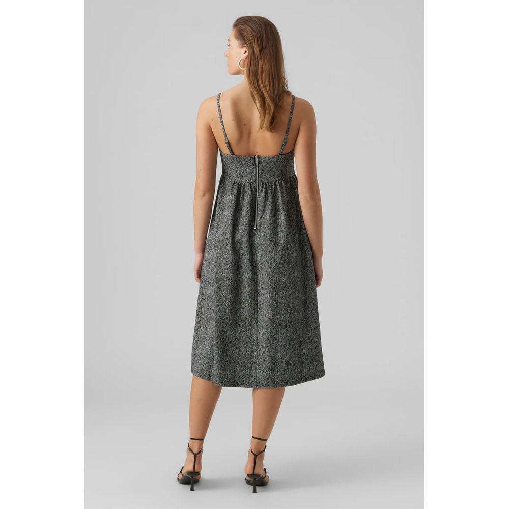Black Viscose Midi Dress