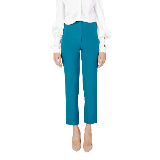 Black Polyester Casual Pants