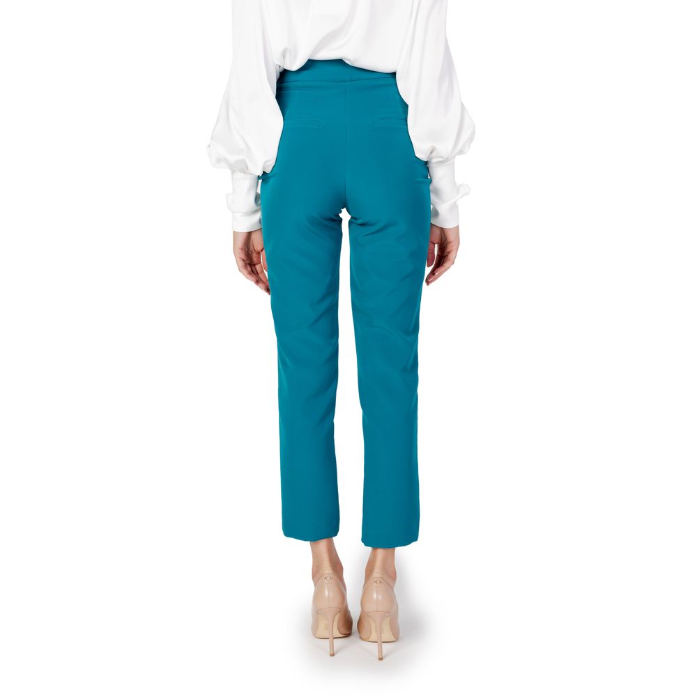 Black Polyester Casual Pants
