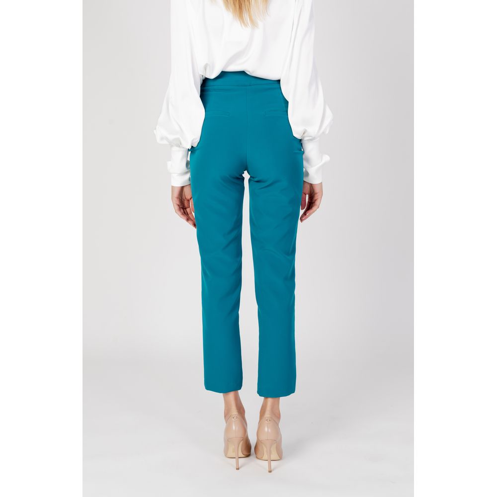 Black Polyester Casual Pants