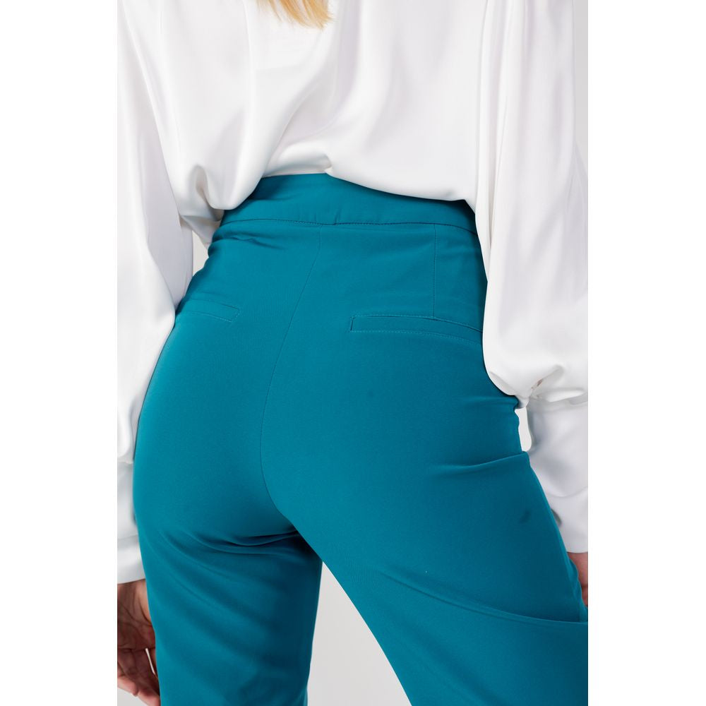 Black Polyester Casual Pants