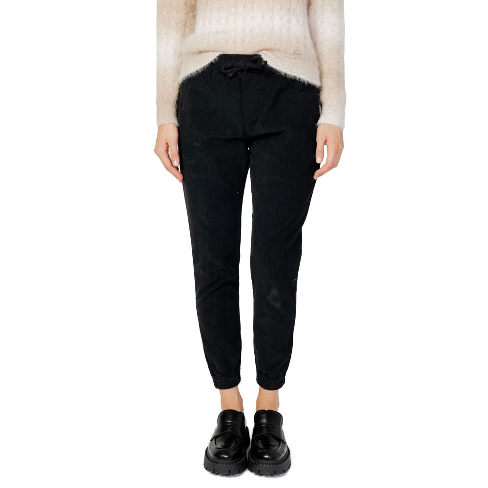 Black Cotton Athletic Pants
