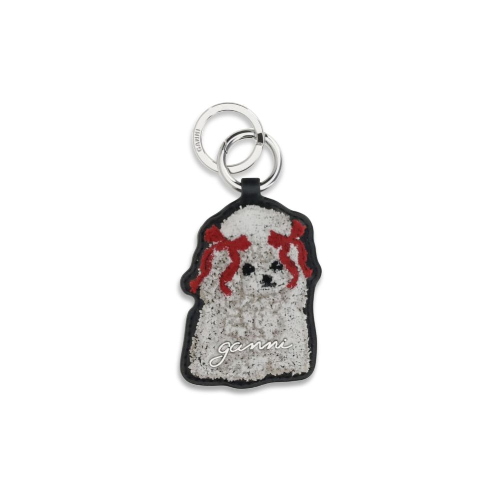 White Recycled Leather Keychain