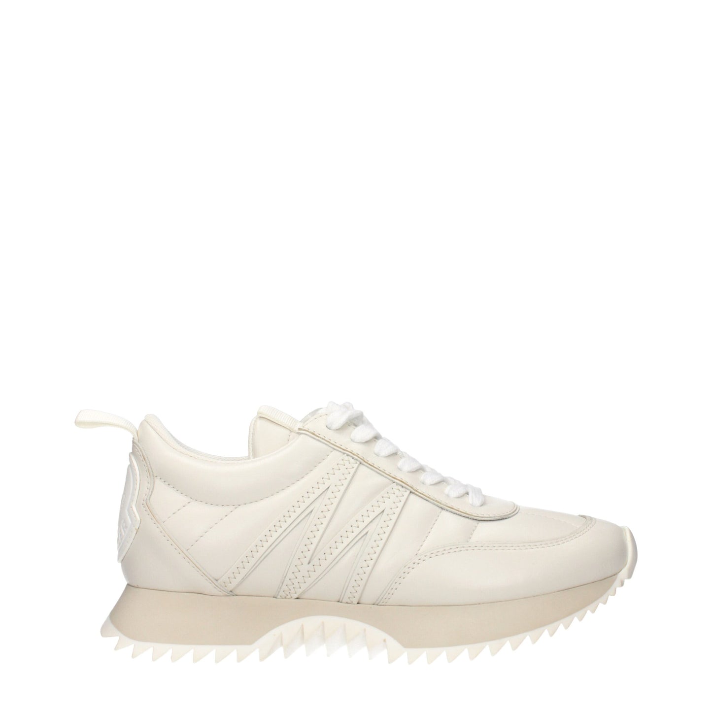 Beige Leather Low Top Sneakers