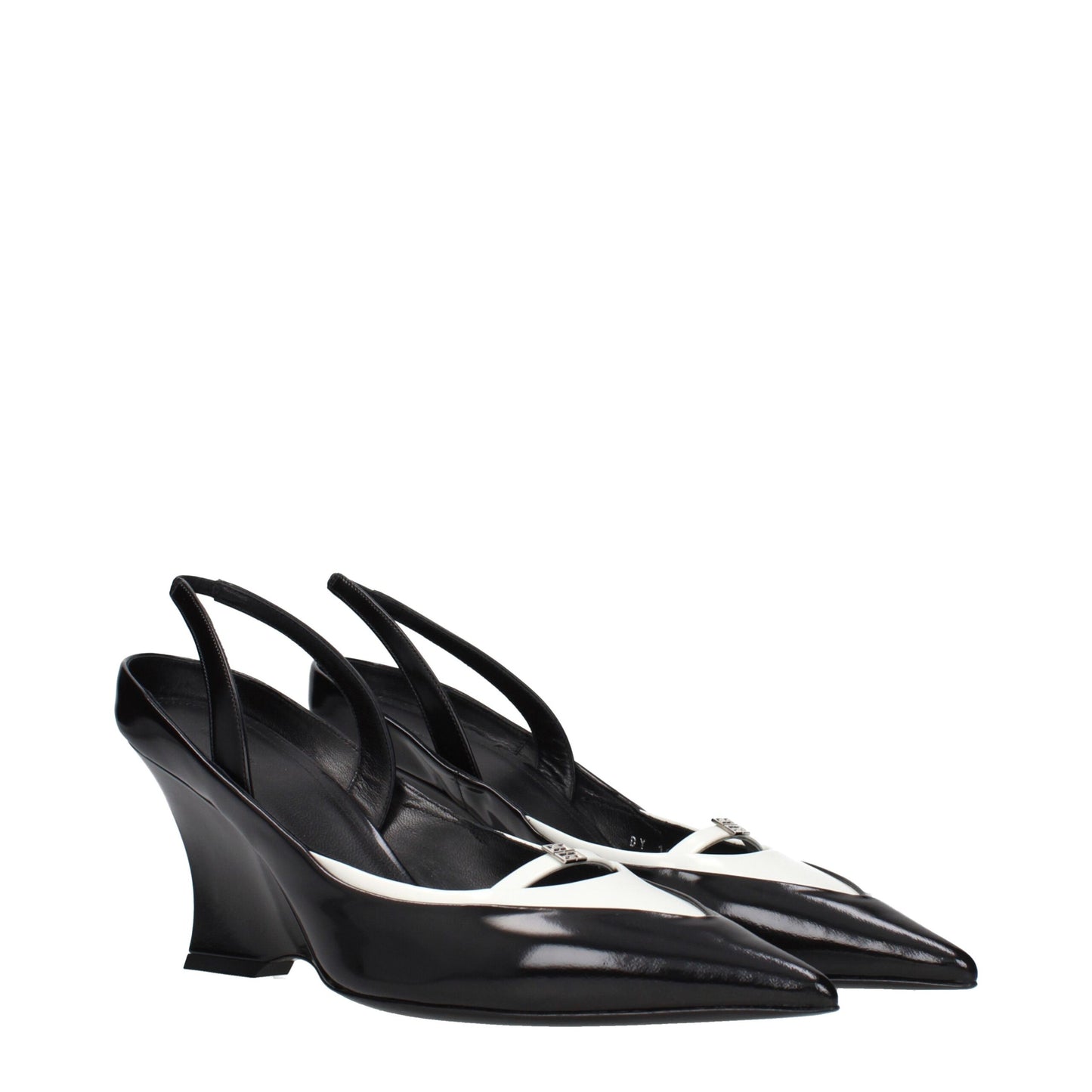 Black Leather Wedge Sandals
