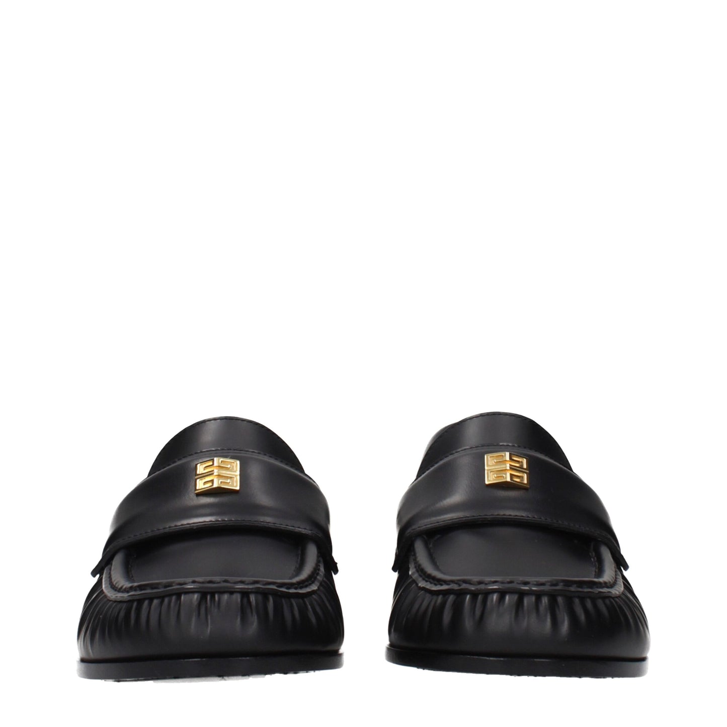 Black Leather Slip-On Loafers