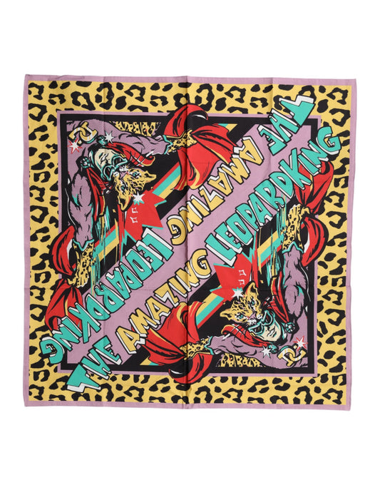 Multicolor Cartoon Square Foulard Scarf