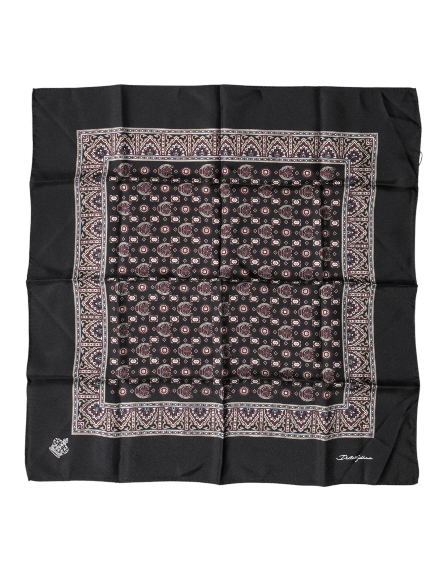Multicolor Patterned Men Square Foulard Scarf
