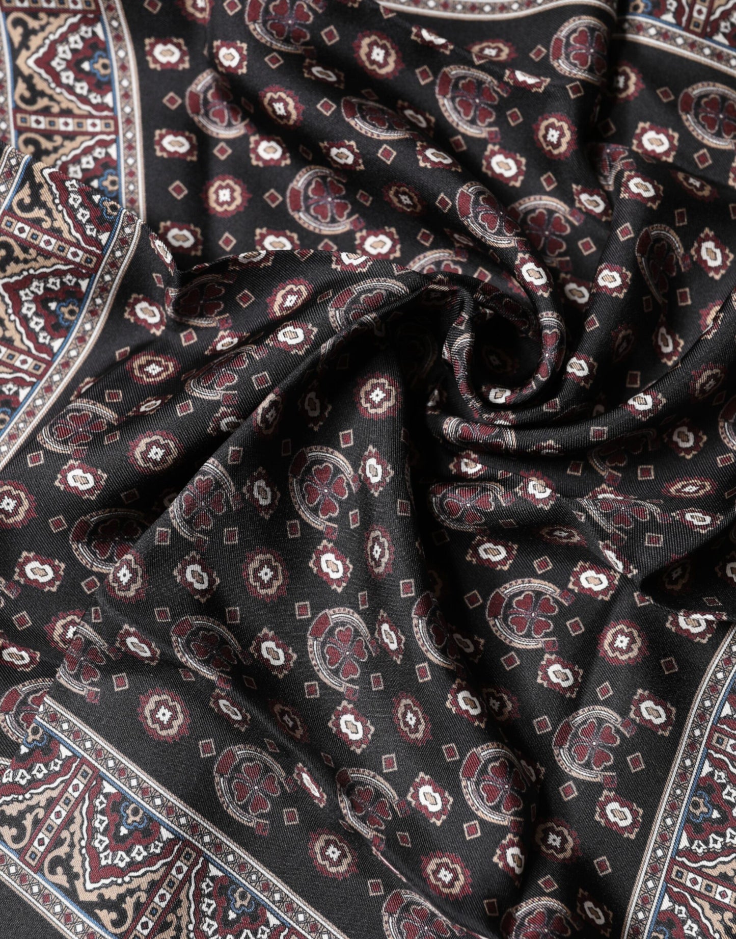 Multicolor Patterned Men Square Foulard Scarf