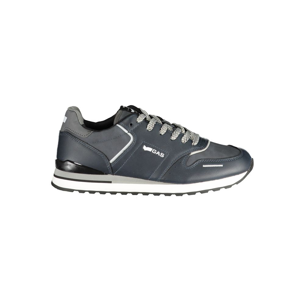 Blue Polyurethane Men Sneaker