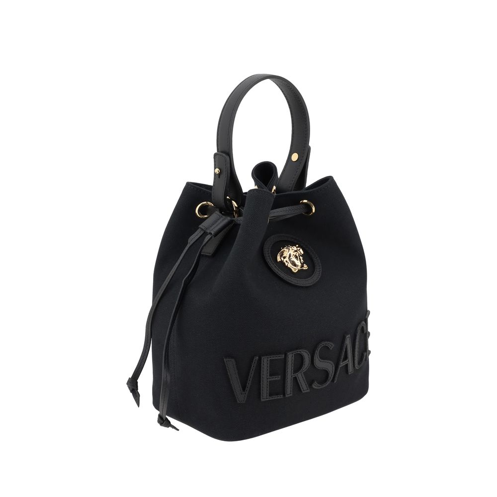 Black Fabric Backet Bag