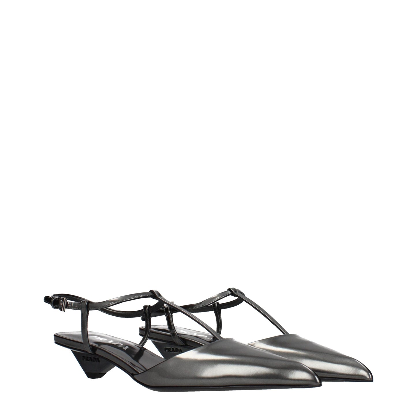 Gray Leather Sandals