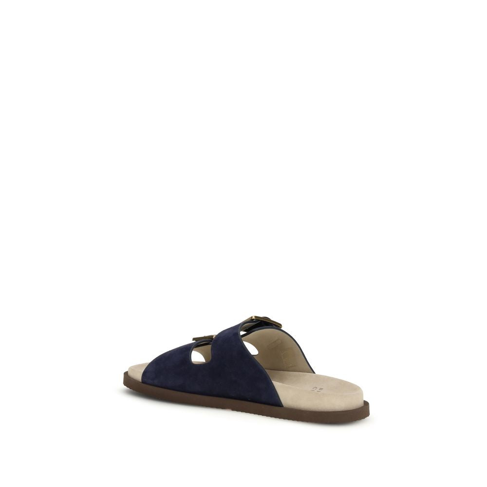 Black Calf Leather Bos Taurus Sandals