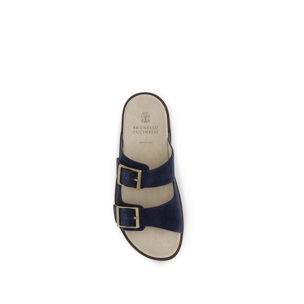 Black Calf Leather Bos Taurus Sandals