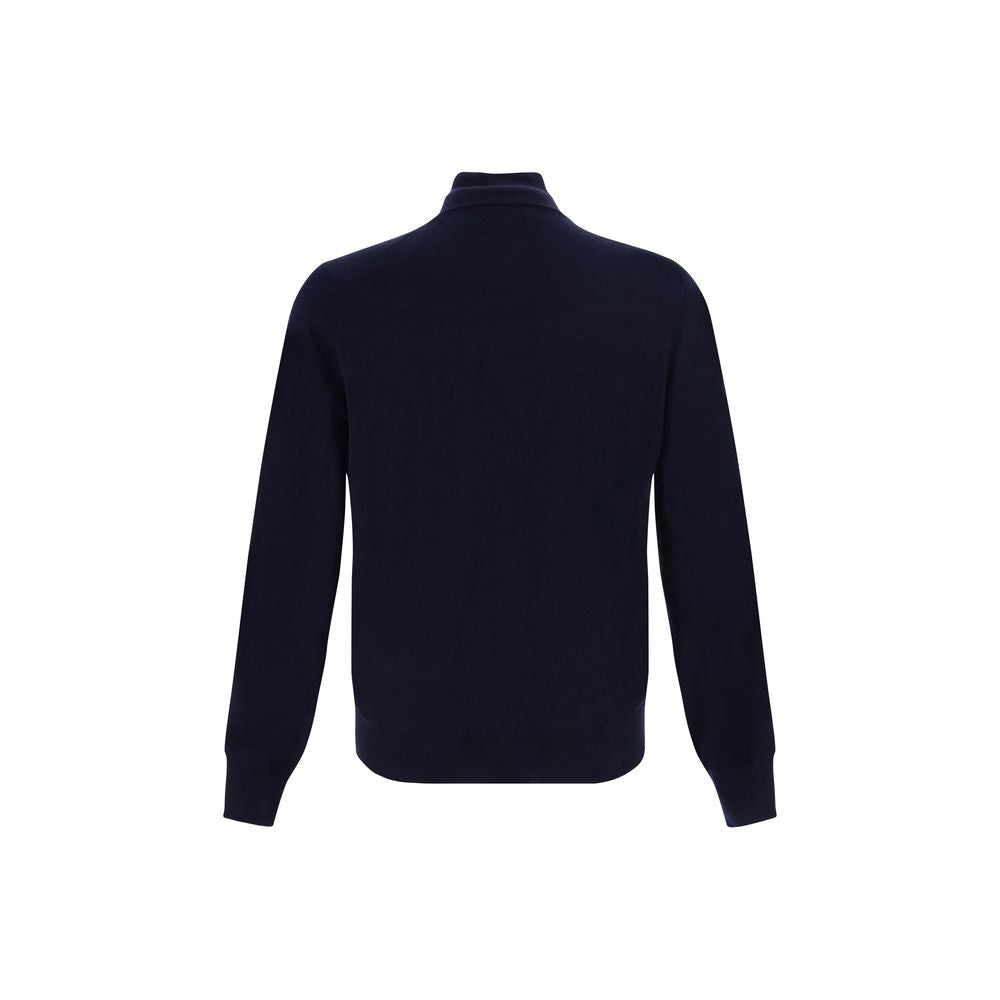 Blue Fleece Wool Cardigan