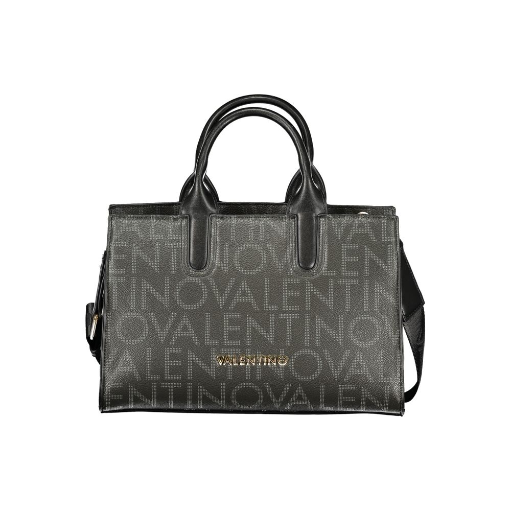 Black Polyurethane Women Handbag