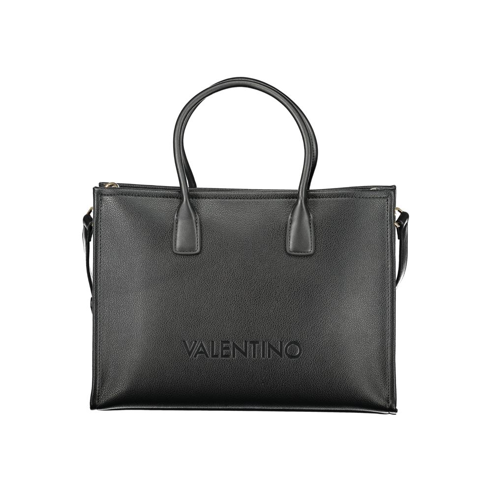 Black Polyurethane Women Handbag